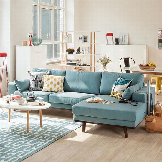 最常见的L型沙发 图片源自home24.fr