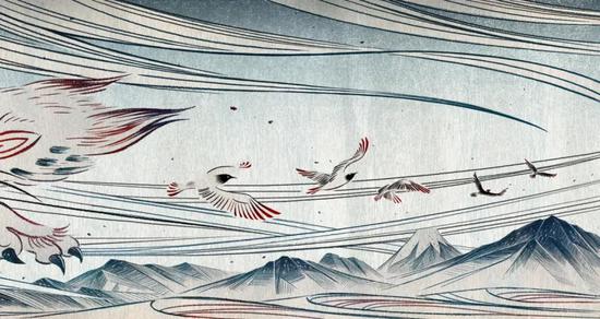 为‘岚拉面·暴风雨主题餐厅’绘制的《风狸》壁画
