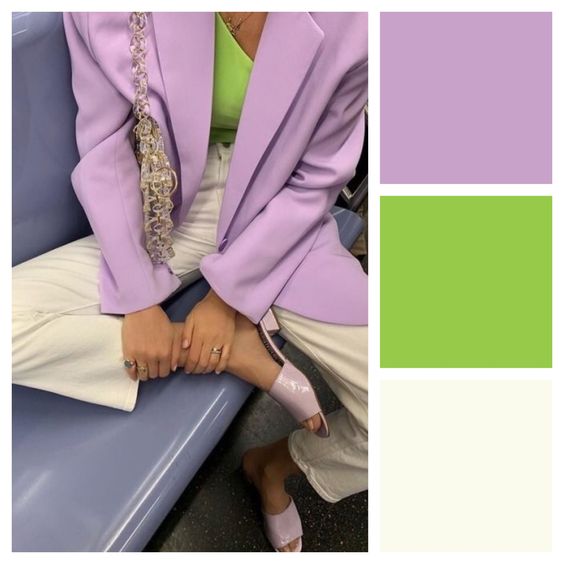 薄荷绿+香芋紫+米色